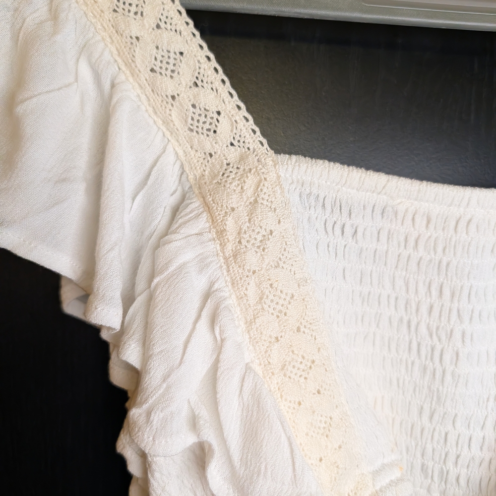 ILLA ILLA Lace Ruffle Cottagecore Fairy Crop Top | Ren Faire Boho - Picture 4 of 7